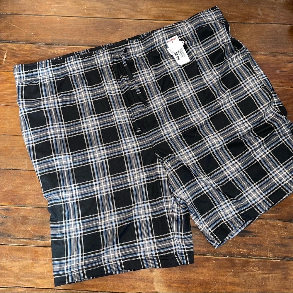 Van Heusen Black and Gray Plaid Sleepwear shorts XXL